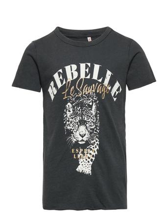 Koglucy Fit S/S Rebelle Top Box Jrs T-shirt Sort Kids Only