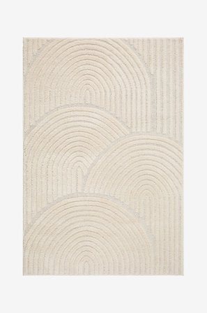 KM Home - Maskinvevd Doria - Hvit - Lugg- & ryetepper - 120X170 - Fra Homeroom