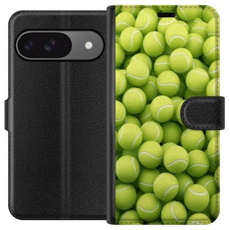 Kompatibelt Lommeboketui til Google Google Pixel 9 Mønster av grønne tennisballer i høy detalj, sporty motiv med repetisjonstekstur og sterke farge