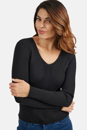 B. COPENHAGEN - Strik V-hals - Sort