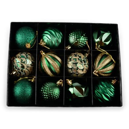 Julgranskulor 12 Pack Grön
