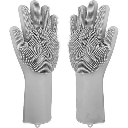 Handskar för husdjurspälsvård, skonsamma hundbadhandskar, silikonhandskar för hårborttagning med täta tänder, för katter och hundar