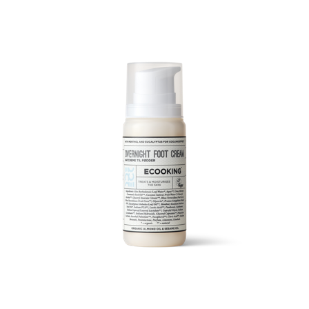 Ecooking Natcreme Til Fødder 100 ml - Fodcreme med eksfolierende mælkesyre og fugtgivende carbamid