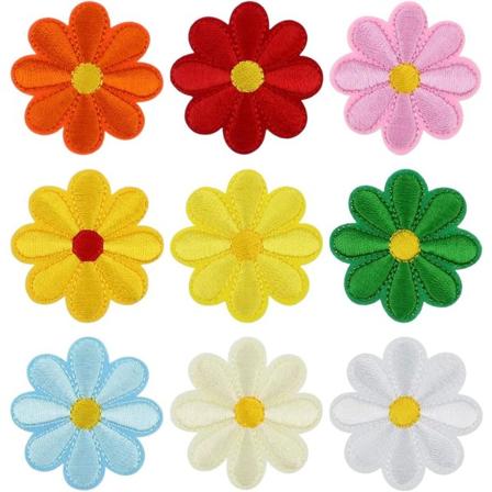 36 stk. broderede patches stryge-på stof sy-på patch blomst Mo