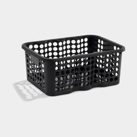 Förvaringskorg i plast Nordiska Plast Rondo, svart, 385 x 295 x 170 mm, 12 liter