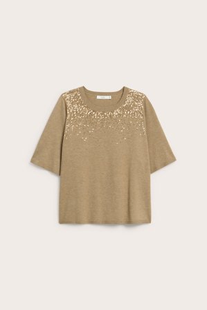 Kappahl | Topp med paljetter | Melert beige