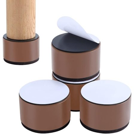 Sengeforhøjer Møbelforhøjer Tilføj 5 cm højde, massivt stål understøtter 4500 kg, bord, stol eller sofaforhøjer, sæt med 4 møbelforhøjere 60*30MM