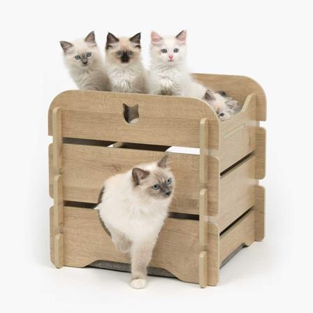 Vesper Design High Base cottage Valnøtt Oak, Katt, Kattemøbler, Senger og huler