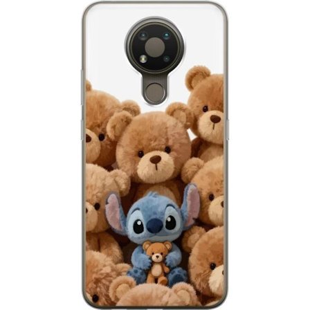 Kompatibel Mobilcover til Nokia Nokia 3.4 Sød og sikker illustration med Stitch omgivet af bamser, der skaber en varm og legende følelse for børnev