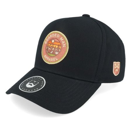 Bearded Man - Svart adjustable Keps - Easy Sunset Patch Black A-Frame Adjustable @ Hatstore