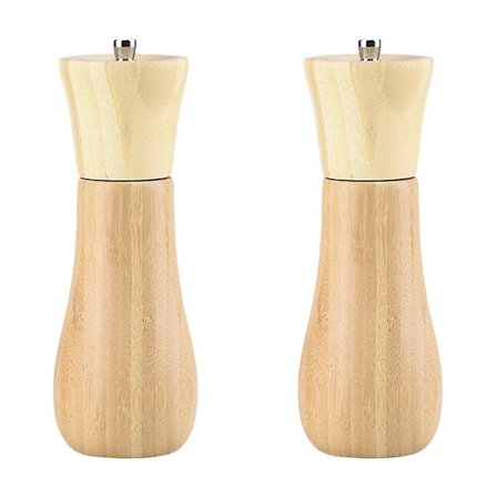 Saltkvarn Vit Trä Pepparkvarn Havssalt Och Pepparkvarnar Av Oljekanformad