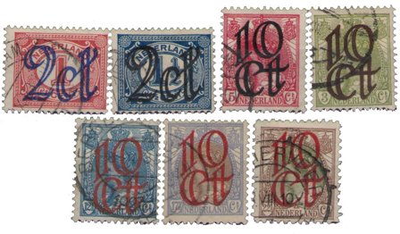 Holland 1923 - NVPH 114-120 - Stemplet