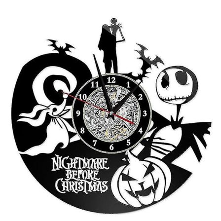 The Nightmare Before Christmas Vinyl Record Väggklockor Hemrum Dekor Klocka Bästa Present