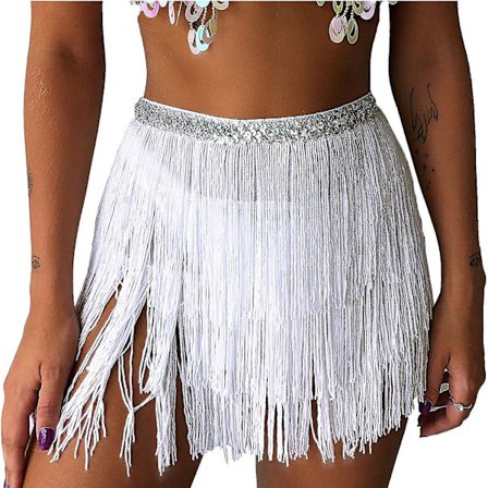 Kvinnors Sekvensskjort för Magdans med Fransar, Wrap-kjol, Klubb Mini-kjol