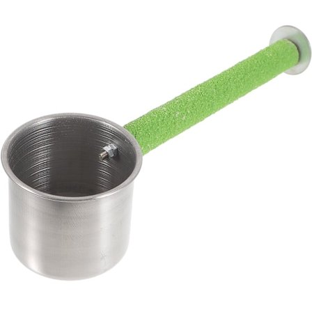 Fugle siddepinde papegøje stand papegøje siddepinde fuglebur siddepinde med madkasse træ slibepind (22X7cm, lysegrøn)