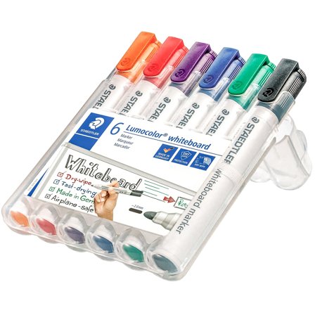 Staedtler 6-pack Lumocolor Whiteboard Round