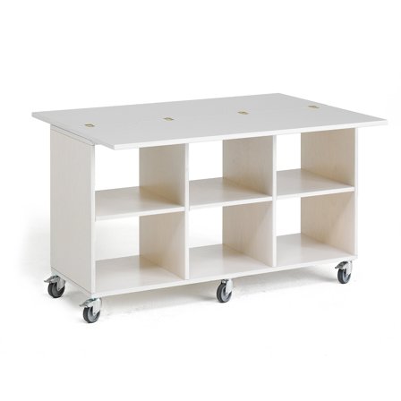Spieltisch mit Stauraum MINNA, 6 Fächer, 1200x450x730 mm, weiß