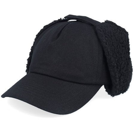 Equip - Svart earflap Keps - Golfer Cotton Black Mid Unconstructed Earflap @ Hatstore