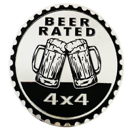2 stk. Øl Badge Bedømt Bil Emblem Øl Bedømt 4x4 Emblem 3D Metal