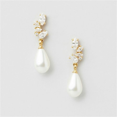 Ariel Bling Pearl Studs - 24K VERGOLDETES STERLINGSILBER