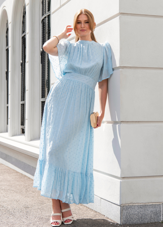 MISSMAYA - Heena Dress Blue Georgette - L