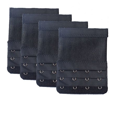 4 stk (svart) BH-forlengere 4 kroker BH-forlengere 4 kroker elastisk