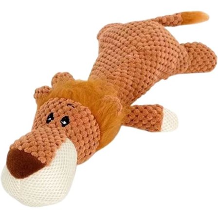 Interaktiv plyschleksak i bomull för medelstora/stora hundar (lejon)