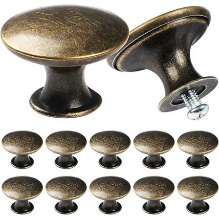 Sett med 24 vintage chic antikk bronse skap knotter 30mm HMY