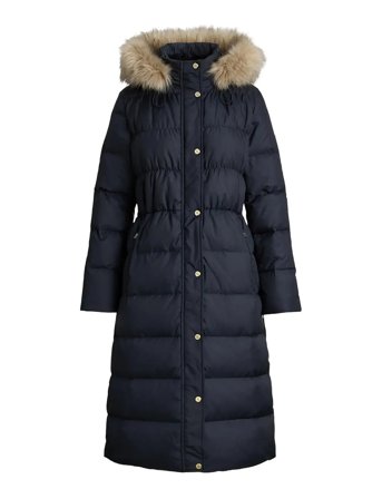 Faux-Fur-Trim Hooded Down Coat Navy Lauren Ralph Lauren