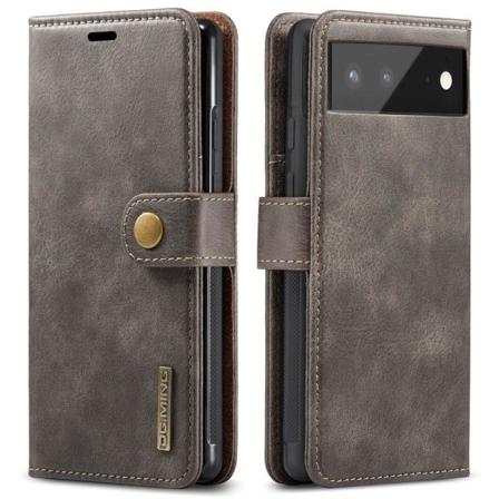 DG.Ming Google Pixel 6 2-in-1 Pung Etui - Grå Silver grey