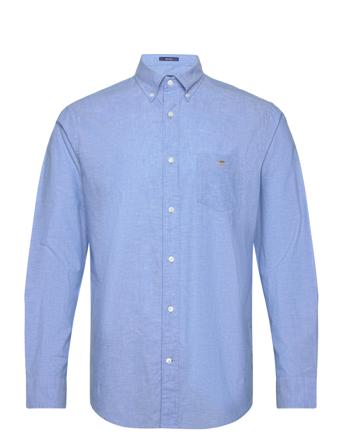 Reg Cotton Linen Shirt Skjorte Business Blå GANT*Betinget Tilbud
