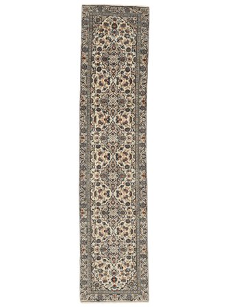 Hand Knotted Keshan Fine Rug 88X378 Wool Brown/Dark Yellow Small