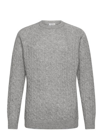 Lindbergh | Lambswool Raglan Cable O-Neck Knit | L