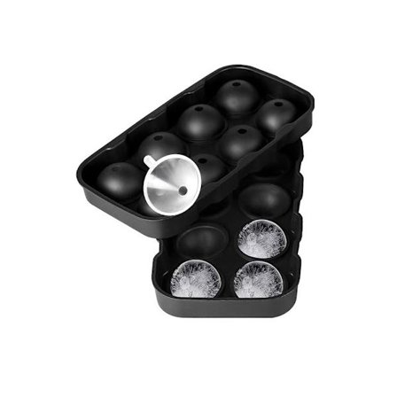 Isform i Silikon - 8 Stora Isbitar, Svart
