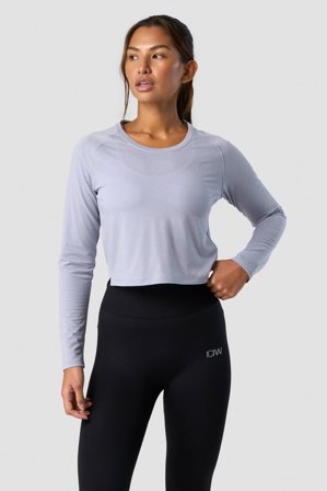 ICANIWILL - Stride Cropped Long Sleeve Wmn Light Blue - Oberteile - Damen - ICIW