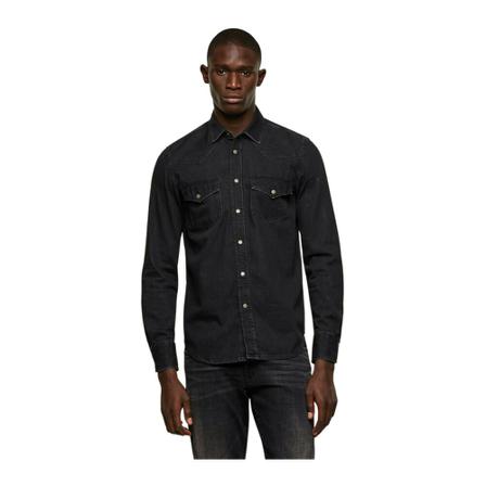 Diesel, Denim Shirts Zwart, Heren, Maat:M