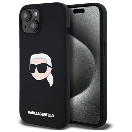 Karl Lagerfeld KLHMP15SSKHPPLK iPhone 15 6,1" svart/svart hardcase Silikon Karl Head Print