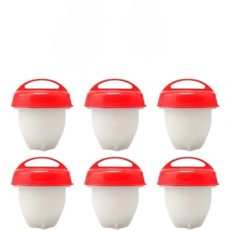 (pow yeah!)Silikon Egg Cookers, 6-pakning, gjenbrukbare non-stick hardkokte eggkokere med skall