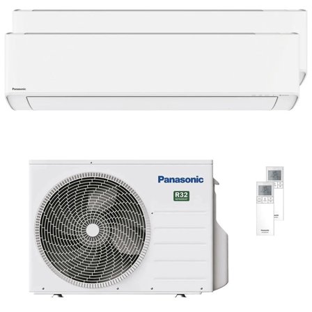Condizionatore Panasonic Etherea dual split 9000+9000 BTU inverter A+++ wifi unità esterna 3.5 kW Bianco Opaco