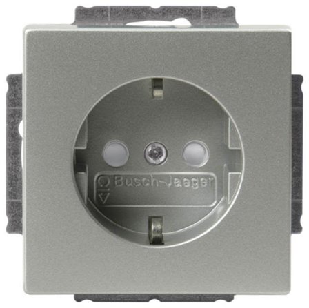 ABB 20 EUC-83 Vägguttagsinsats 1-vägs Aluminium, Strömbrytare & vägguttag