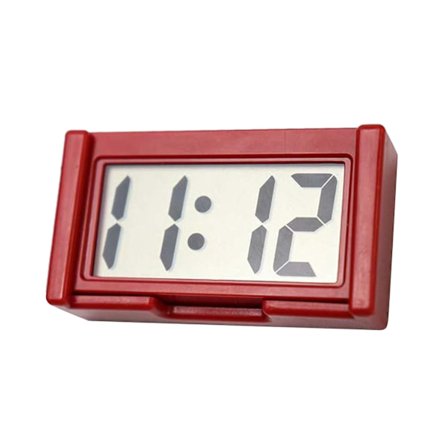 Liten digital klokke med batteridrift - Stor skjerm bilklokke dashbord - Klistremerke klokke, bærbare biltilbehør for bil