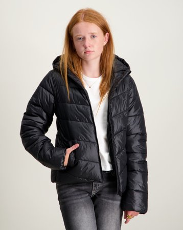 Kids ONLY KOGKAJSA LIGHT QUILT HOOD JKT OTW Noir Vestes Fille - Kids Brand Store