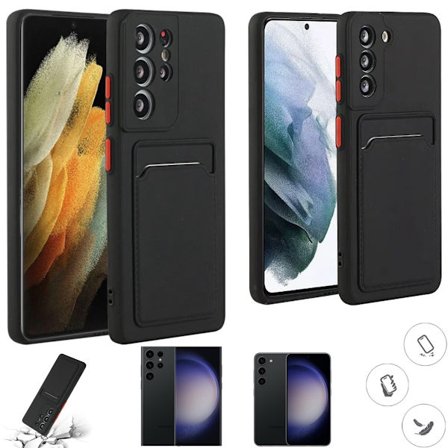 Musta korttikotelo suojaa Samsung S23/S23 ULTRA - VALITSE: