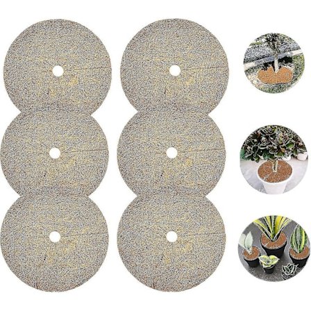 6 stk. Kokosfiber Plantematte, Kokosskive, Kokos Mulchskive, For Potteplanter, Beskyttelse Av Potteplanter