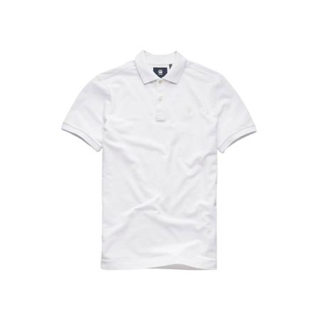 G-star Polo slim fit Dunda wit , Wit , Heren , Maat: L