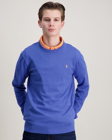 Polo Ralph Lauren Cotton Crewneck Sweater Blau Pullover Jungen - Kids Brand Store