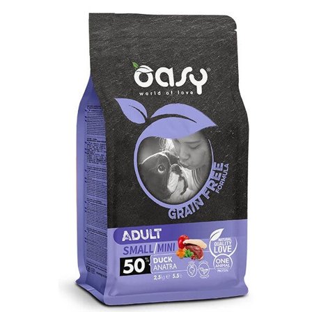 Oasy Grain Free Adult Small & Mini Con Anatra Per Cani Adulti