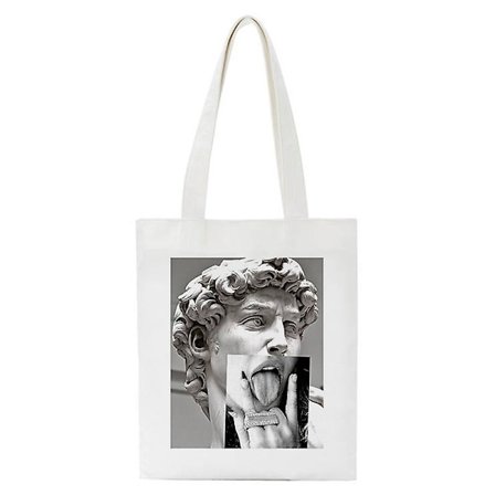 Håndtaske Shoppingtaske Mona Lisa Maria Monroe Æstetisk Tryk Anime Håndtaske Tote Bag Kvinde Harajuku Shopper Skuldertasker Lærredstaske(B157A)