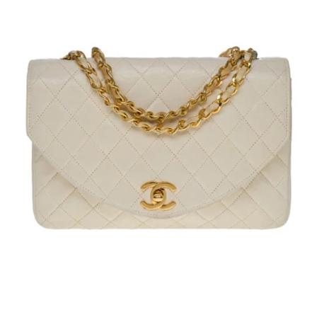 Chanel Vintage Pre-owned Shoulder Väska vit, Dam Vintage Väskor, Dam, Storlek: ONE SIZE