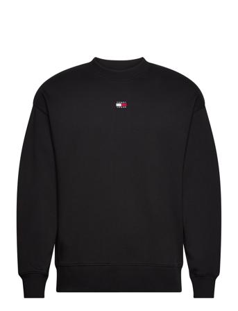 Tjm Rlx Xs Badge Crew Sweat-shirt Genser Svart Tommy Jeans*Betinget Tilbud
